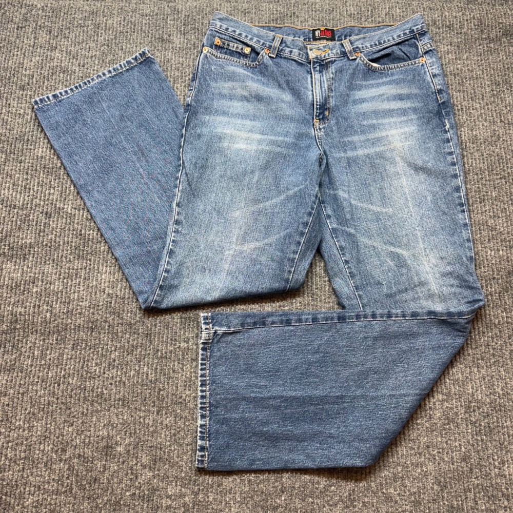 Vintage Y2K NY Jeans Womens 10 Blue Flare Bootcut 100% Cotton Denim Pants